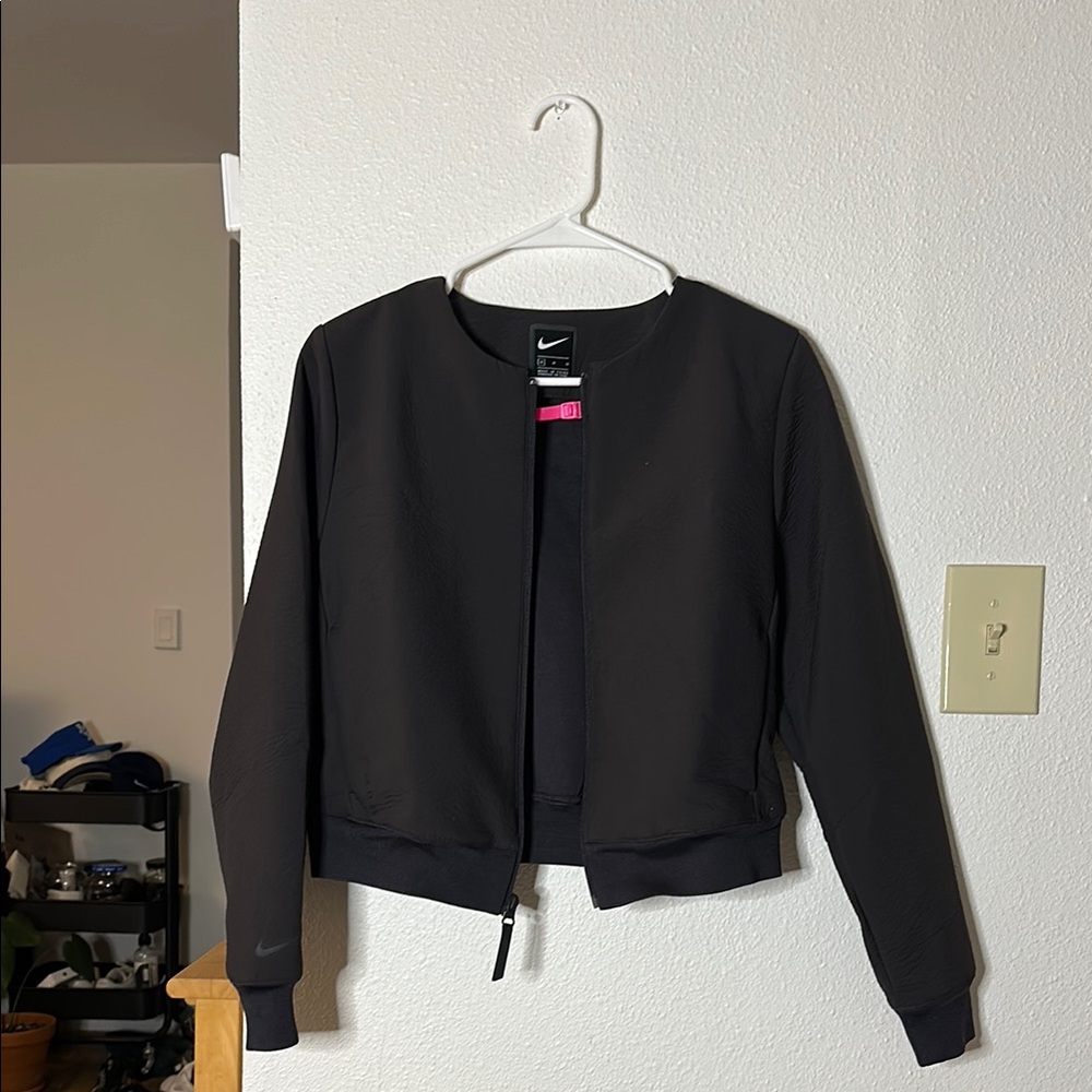 Nike Dark Purple Bomber Jacket Lightweight Cropped